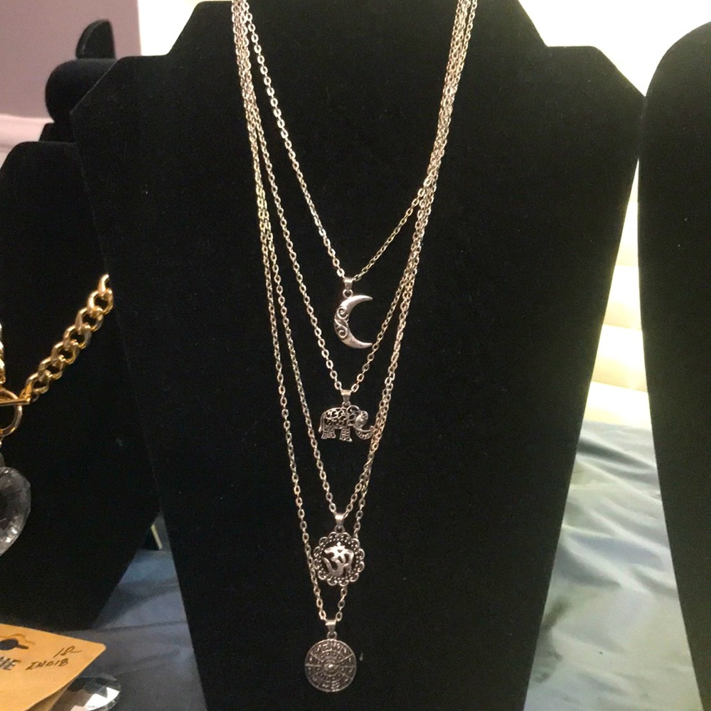 Silver 4pc necklace made into one necklace